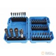 Estuche de 32 puntas 1/4" de atornillador de impacto (torx - plana - allen - phillips - pozidriv - cuadrado) + 3 puntas 1/4" con vaso hex. de impacto + 1 adaptador de puntas 1/4" automático 50 mm.