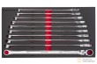 Bandeja 1/3 de polifoam con 10 llaves estrella plana doble ( fija + carraca 72 d.articulada 270º) extralargas (8 - 19 mm.) adecuado para zonas de acceso dificil