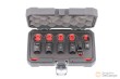 Estuche 6 vasos 1/2" con llave articulada corta de boca hex. abierta (tipo crowfoot), 12-14-16-17-18-19 mm