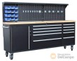 Mesa de trabajo movil ( 4 ruedas giratorias y con freno) con panel y 11 cajones