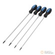 Blister 4 destornilladores torx extralargos ( t15 - t20 - t25 - t30 x 450 mm.) con mango ergonómico bimateria