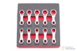 Bandeja de eva con 10 llaves insertables bihex. para carraca o dinamométrica 3/8" para espacios reducidos (10 - 19 m.)