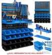 Tablero de herramientas de plástico para taller con 2 paneles de 576×780 mm + 47 accesorios (no se incluyen herramientas)