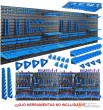 Tablero de herramientas de plastico para taller con 8 paneles de 2.304 × 780 mm + 128 accesorios (no se incluyen herramientas)