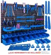 Tablero de herramientas de plástico para taller con 4 paneles de 1.152 × 780 mm + 65 accesorios (no se incluyen herramientas)