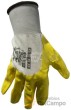 Paquete 12 pares de guantes nylon recubierto de nitrilo ligero amarillo, talla 10