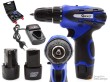 Estuche de taladro-atornillador electronico recargable, + 2 baterias li-ion 18v.