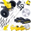 Desbrozadora inalambrica recargable + 2 baterias 2.0ah - 12v. + accesorios