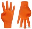 @ paquete de 50 guantes de nitrilo texturizado *diamantado* naranja/negro profesional,- talla 9/l