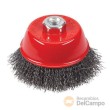 Cepillo de alambre tipo corona, 100 mm., vastago m14 x 2 mm.