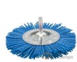 Cepillo de nylon fino para materiales blandos, circular ø 100 mm. con vastago 6 mm.