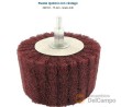 Rueda abrasiva de fibra de nylon de lijadora con vastago de 6 mm., cilindrica - ø 75 mm. -gr. 240.
