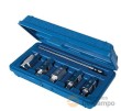 Estuche 5 vasos reversibles de tapón de carter (hexagonales: 14 x 17 mm , 10 x 12 mm , 9 mm x 5/8". cuadradas: 8 x 13 mm y 3/8" x 11 mm.)+ mango de apriete