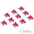 Blister 10 minifusibles perfil bajo de 10 a. *att* para vehículos, tension max. 32v. c/c (color rojo )