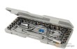 Estuche metalico de 42 pcs. 1/2" con vasos cortos métrica(10-27 mm) y af/sae (3/8" - 1 1/8")