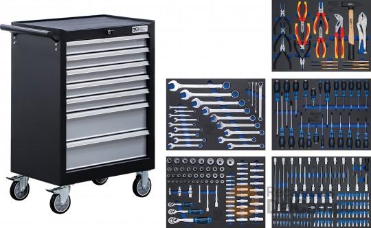 Caja de herramientas de 4 cajones + tapa abatible para carro de taller,  vacio (660 x 307 x 377 mm.) adecuado para GTi102001 & para GTi102004