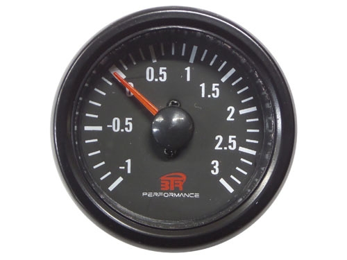 Reloj de medición de la presión del turbo black