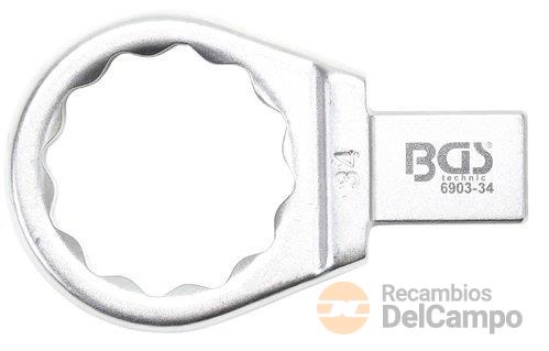 Llave de anillo de insercion cuadrada, bihex., 36 mm.