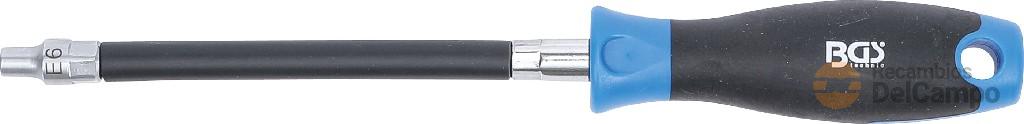 Destornillador flexible con mango bimateria, torx *tipo e*, e-6 x 150 mm.