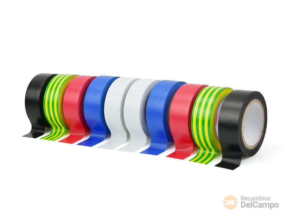 Blister de 10 rollos de cinta aislante de varios colores (19 x 0,13 mm. x 10 m.)