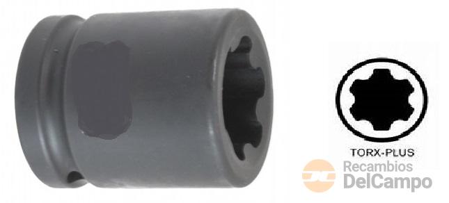 Vaso corto 3/4" de impacto torx tipo e-plus, ep32 x 50 mm , para sustitución de tornillos del eje de camion mercedes benz *actros