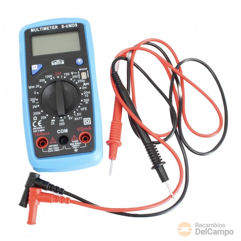 Multimetro digital , útil para probar voltaje ca/cc, medir corriente cc y resistencia, así como probar diodos y transistores.,ac & dc, 0 - 1000 v / 2 ohm