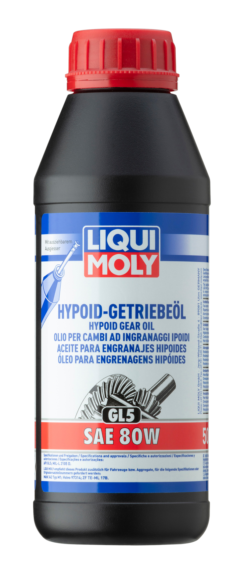 Aceite para engranajes hipoides (GL5) SAE 80W (500 ML) Liqui Moly