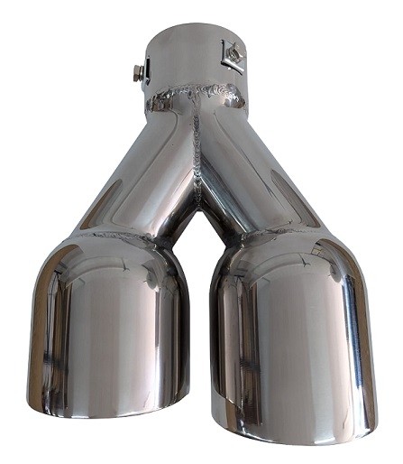 Cola de escape de doble salida 89mm - izquierda