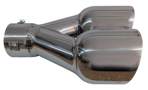 Cola de escape de doble salida 89mm - izquierda