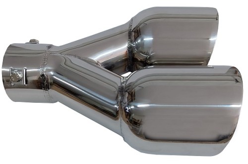 Cola de escape de doble salida 89mm - derecha