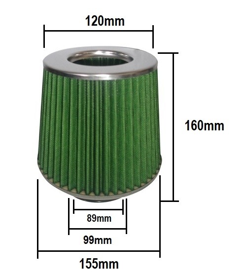 Filtro de admisión directa universal color verde Filtro de admisión directa universal color verde