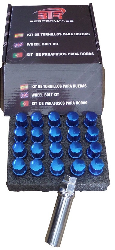 20 tornillos cónicos racing m12x1.25 l45 azules 20 tornillos cónicos racing m12x1.25 l45 azules
