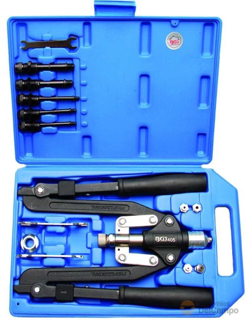Estuche remachadora de palanca articulada profesional de doble uso (remache ø 2,4 - 6,4 mm y tuerca remachable m4 - m10 ) Estuche remachadora de palanca articulada profesional de doble uso (remache ø 2,4 - 6,4 mm y tuerca remachable m4 - m10 )