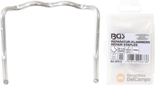 Bolsa 100 grapas metalicas en forma *u angulada* de ø 0,8 mm., para soldador de plásticos de carroceria Bolsa 100 grapas metalicas en forma *u angulada* de ø 0,8 mm., para soldador de plásticos de carroceria