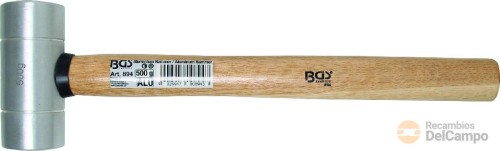 Maza de aluminio ø 45 mm. / 500 grs. con mango de madera Maza de aluminio ø 45 mm. / 500 grs. con mango de madera