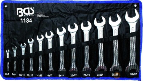 Bolsa de tetron de 12 llaves fijas dobles 6 x 7 - 30 x 32 mm. din iso: 3110 Bolsa de tetron de 12 llaves fijas dobles 6 x 7 - 30 x 32 mm. din iso: 3110