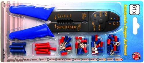 Blister alicate terminales 5 funciones (preaislados) + 60 terminales surtidos, kraftmann Blister alicate terminales 5 funciones (preaislados) + 60 terminales surtidos, kraftmann