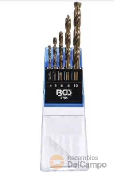 Estuche de 5 piezas brocas espirales acero hss al cobalto 5% 4 - 10 mm Estuche de 5 piezas brocas espirales acero hss al cobalto 5% 4 - 10 mm