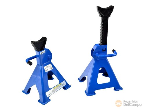 Juego 2 borriquetas / caballetes de tubo para vehiculos de hasta 3.000 kgs, (elevación 290 - 420 mm.)con protección de goma para soporte Juego 2 borriquetas / caballetes de tubo para vehiculos de hasta 3.000 kgs, (elevación 290 - 420 mm.)con protección de goma para soporte