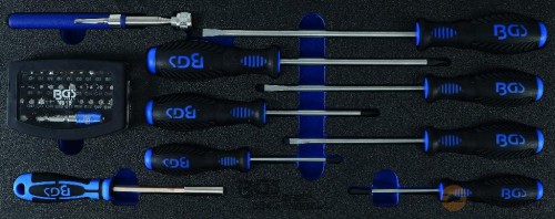 Bandeja de polifoam para GTi103312 con 41 pcs (destornilladores planos & phillips + puntas 1/4" pl / ph / tx / tx-h / allen + iman extensible 650 mm.) Bandeja de polifoam para GTi103312 con 41 pcs (destornilladores planos & phillips + puntas 1/4" pl / ph / tx / tx-h / allen + iman extensible 650 mm.)