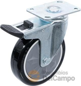 Rueda de dirección giratoria con placa de montaje con freno, de repuesto para carro portaherramientas para GTi104235 - para GTi106070 Rueda de dirección giratoria con placa de montaje con freno, de repuesto para carro portaherramientas para GTi104235 - para GTi106070