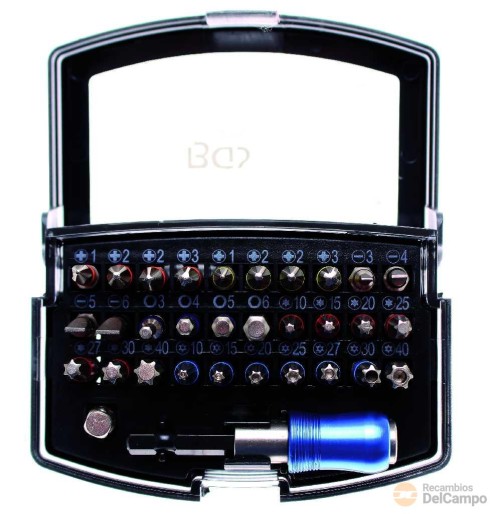 Estuche 32 puntas color inteligente, 1/4" (ph + pz + tx + tx-h de 25 mm) Estuche 32 puntas color inteligente, 1/4" (ph + pz + tx + tx-h de 25 mm)