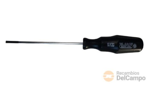 Destornillador electricista plano 4 x 125 mm, punta vaciada para clemas Destornillador electricista plano 4 x 125 mm, punta vaciada para clemas