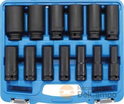 Estuche de 13 vasos largos 1/2" de impacto hex. sae (7/16" - 1/2" - 9/16" - 5/8" - 11/16" - 3/4" - 13/16" - 7/8" - 15/16" - 1" - 1 1/16" - 1 1/8" - 1 1/4") Estuche de 13 vasos largos 1/2" de impacto hex. sae (7/16" - 1/2" - 9/16" - 5/8" - 11/16" - 3/4" - 13/16" - 7/8" - 15/16" - 1" - 1 1/16" - 1 1/8" - 1 1/4")