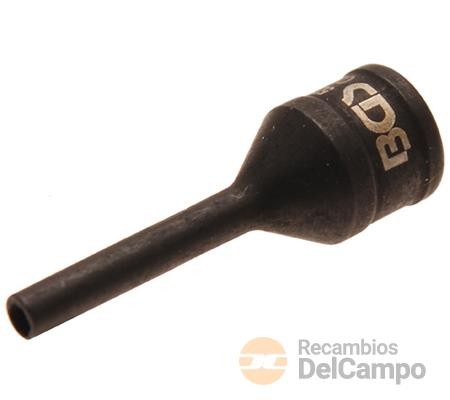 Vaso largo 1/4" impacto en espiral, 2,6 mm., para sustitución de electrodo de calentador de bujia diesel Vaso largo 1/4" impacto en espiral, 2,6 mm., para sustitución de electrodo de calentador de bujia diesel
