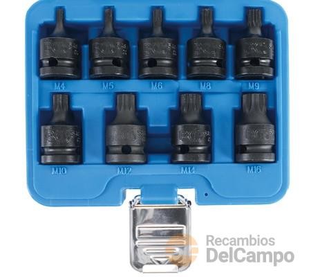 Estuche 9 vasos cortos 1/2" de impacto con punta xzn (m4 - m5 - m6 - m8 - m9 - m10 - m12 - m14 - m16 x 42 mm.) Estuche 9 vasos cortos 1/2" de impacto con punta xzn (m4 - m5 - m6 - m8 - m9 - m10 - m12 - m14 - m16 x 42 mm.)