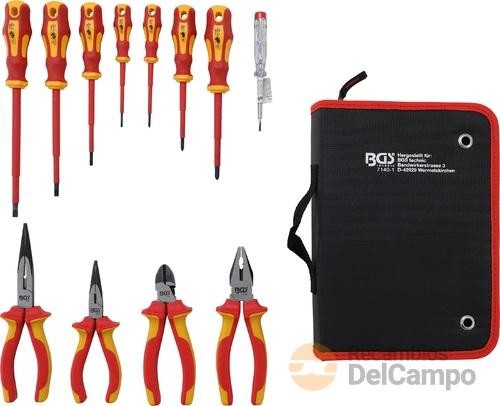 Estuche de 7 destornilladores vde aislados din en 60900 + buscapolos + 4 alicates vde aislados din en 609cc (universal / de corte/cigüeña recto de 200 y 160 mm.) Estuche de 7 destornilladores vde aislados din en 60900 + buscapolos + 4 alicates vde aislados din en 609cc (universal / de corte/cigüeña recto de 200 y 160 mm.)