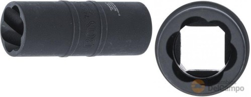 Vaso largo 1/2" de impacto de doble uso (hex. *protorque / tipo *twist* para soltar tornillos antirrobo y tuercas defectuosas), 21 x 75 mm. Vaso largo 1/2" de impacto de doble uso (hex. *protorque / tipo *twist* para soltar tornillos antirrobo y tuercas defectuosas), 21 x 75 mm.