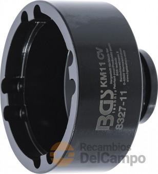 Vaso corto 3/4" con almena interior para tuercas ranuradas de bloqueo de ejes, manguetas de fijación o desmontaje de vehiculos industriales, km11 Vaso corto 3/4" con almena interior para tuercas ranuradas de bloqueo de ejes, manguetas de fijación o desmontaje de vehiculos industriales, km11