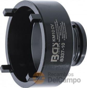 Vaso corto 3/4" con almena externa para tuercas ranuradas de bloqueo de ejes, manguetas de fijación o desmontaje de vehiculos industriales, km10 Vaso corto 3/4" con almena externa para tuercas ranuradas de bloqueo de ejes, manguetas de fijación o desmontaje de vehiculos industriales, km10